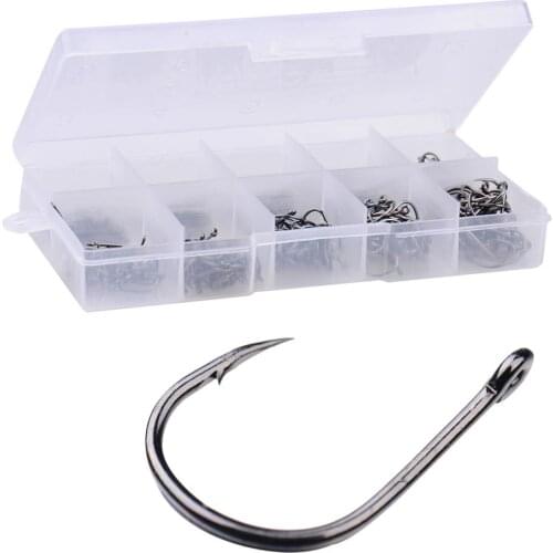 500 pc 3#-12# Fishhook Sea Fly Fishing Barbed Hooks Jig HookTackle Box Fishing Accessories