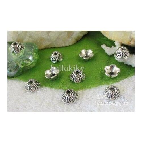 540pcs Tibetan silver spiral bead caps A9370