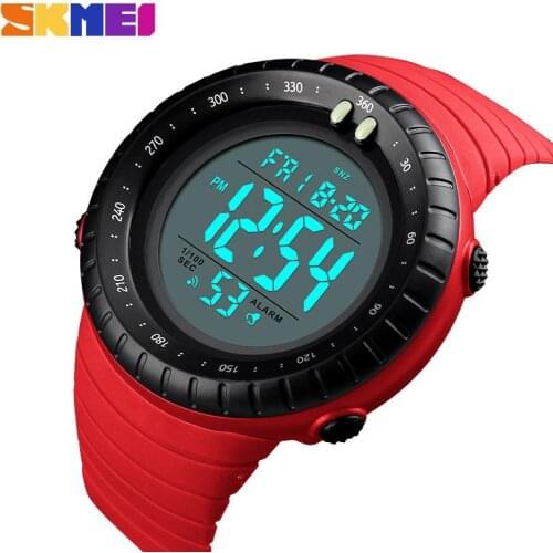 SKMEI Men Sports Watch Countdown Dual Time Led Digital Men Watches PU Strap Relogio Masculino Alarm Clock Waterproof Wristwatchh