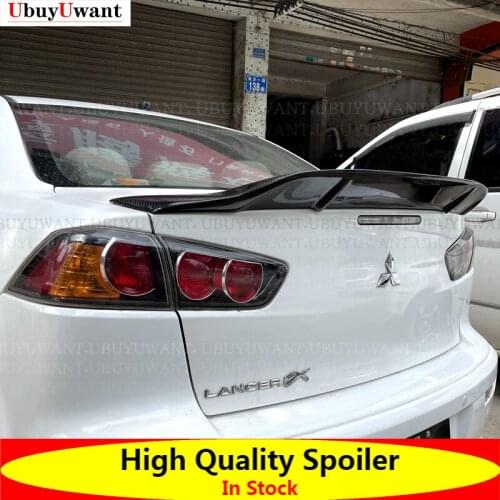 For Mitsubishi Lancer EX EVO 2008-2019 ABS / Real Carbon Fiber Rear Wing Spoiler Wing Trunk Lip Boot Cover Car Styling