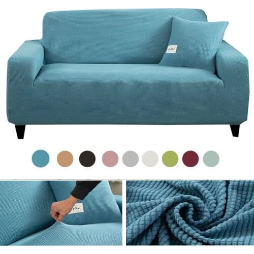 2021 Solid Color Sofa Cover Elastic Sofa Covers for Living Room Thicken Corner Couch Cover Home Slipcovers 1/2/3/4 Seater