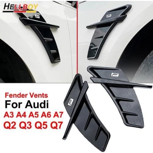 ABS Car Side Fender Vent Decoration Stickers Decal For Audi A3 S3 8V 8P A4 S4 B8 B6 B7 B9 Q5 A5 S5 A6 S6 C6 C5 Q3 Q7 Car Styling