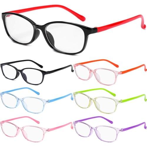 Kids Anti Blue Light Glasses Boy Girl Square Frame Computer Eyeglasses Clear Lens Optical Anti Radiation Anti Glare Eyewear