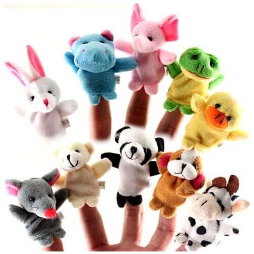 Children kid Christmas Party favor gift Animals Finger Puppets Good Tool of Telling Story Baby Toys plush doll drop shipping