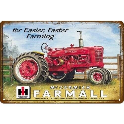 Farm Tractors Metal Tin Signs Farmall Trucks Poster Vintage Wall Art Painting Plaque Art Craft Cafe Pub Bar Home Decor YI195