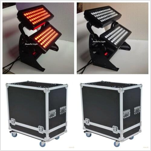 Flycase) 2pcs stage equipment high quality wash effect 96x10w rgbw led wall washer light outdoor ip65 spot led lyre washer rgbw