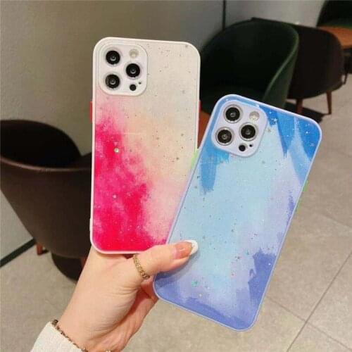 Smooth Jelly Glitter Stars Soft Phone Cases For iPhone 11 TPU Cover For iPhone 12 Pro Max 6 6S 7plus 8 Plus X XS Max XR Fundas