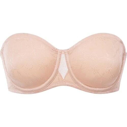 Smooth Womens Multi-way Strapless Bra Plus Size Jacquard No-padded Convertible Underwire 32 34 36 38 40 42 A B C D DD E F