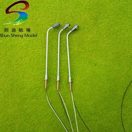 HO scale 10PCS copper lights 1/150 scale train layout models street lamp post Single-End 7cm