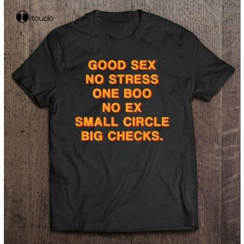 Good Sex No Stress One Boo No Ex Small Circle Big Checks Black T-Shirt S-3Xl