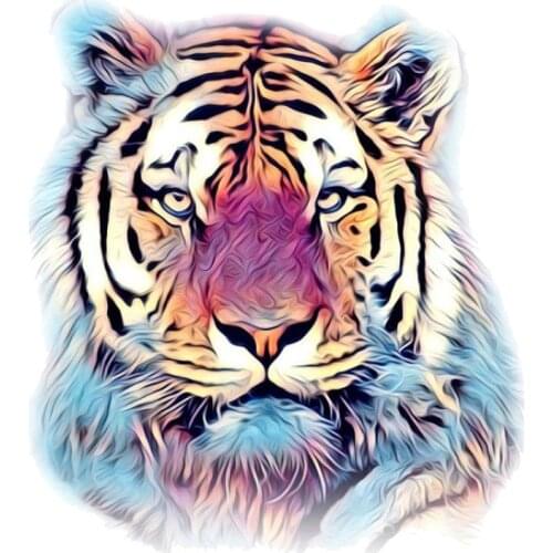 Cool Tiger Thermal Stickers on Clothes Iron on Transfers for Clothing T Shirt DIY Vinyl Heat Transfer Patches Appliques Decor T