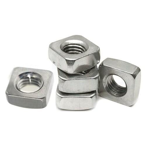 100PCS/LOT DIN557 GB39 M3 M4 M5 M6 M8 304 Stainless Steel Square Nuts Fastner