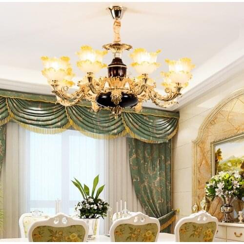European style chandelier living room simple modern lamp Nordic duplex villa hall French restaurant crystal lamp E14