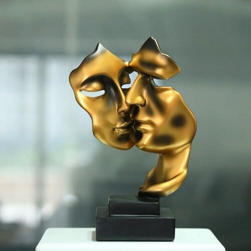 Minimalist Statue 3d Modern Craft Kissing Couple Resin Abstract Cabinet Art Ornament For Home Office статуэтки для декора