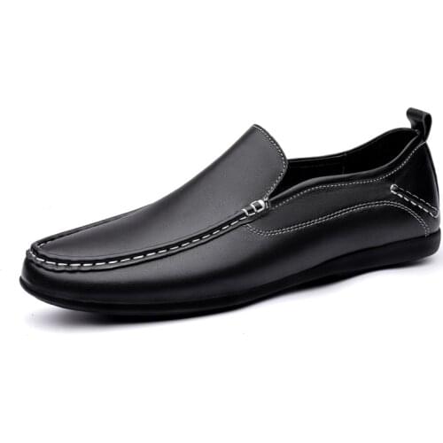 British Style Mens Shoes Casual Luxury Brand Summer Men Loafers Genuine Leather Moccasins Leisure Walk Breathable Slip on Shoes