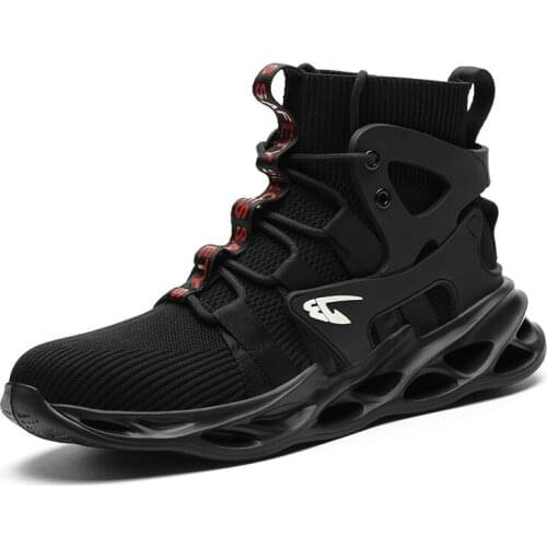 Mens Work Shoes Air Mesh Breathable Male Work Boots Indestructible Safety Shoes With Steel Toe Cap Construction Sneakers8df