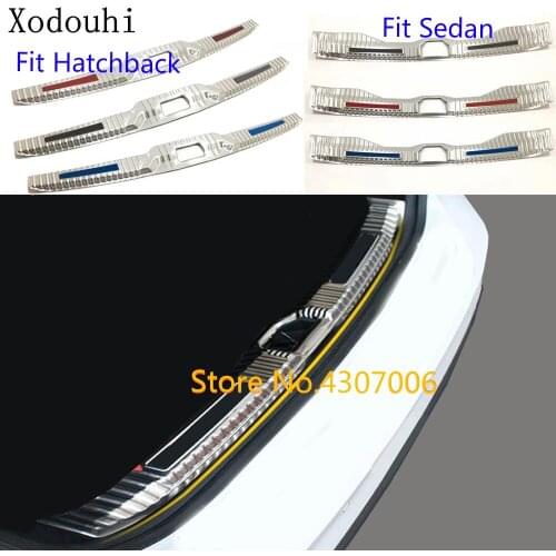 Car sticker Inside rear back bumper tailgate pedal trim plate inner threshold pedal parts 1pcs For Ford Focus 2018 2019 2020