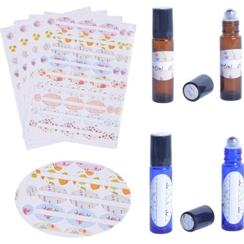 4 Sheets Empty Papers Sticker For Essential Oil Bottle Sticker Oval-shaped Round Stickers Perfume Bottle Lid Labels Organizer