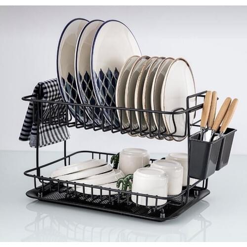 Ocean Home Black Ma x I 2 Layer Plate-rack-Dish Rack