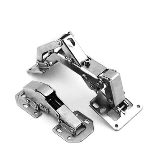 1PC Cabinet Hinges No-Drilling Hole Bridge Hinge with Buffer Soft Close Cupboard Door Furniture Hardware Screws included