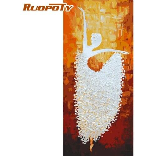 RUOPOTY Frame Abstract Dancer DIY Painting By Numbers Modern Wall Art Canvas Painting Large Size 60x120cm For Living Room
