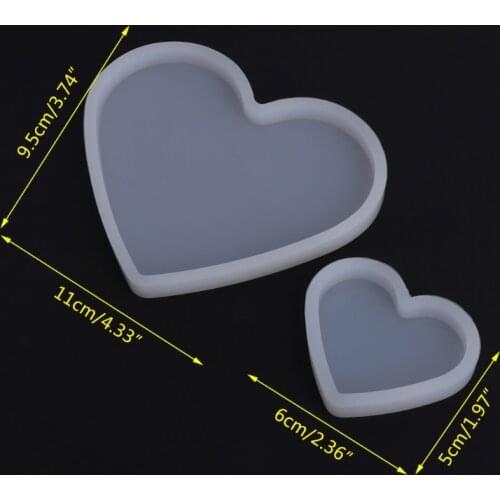 Silicone Mold Heart Shape Epoxy Resin DIY Jewelry Making Crafts Cake Decorations
