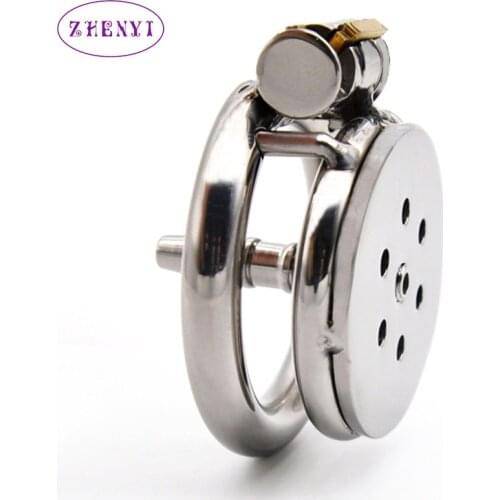 Super Small Stainless Steel Male Chastity Cage Chastity Device Removable Catheter Penis Lock Cock Ring Sex Toys For Men