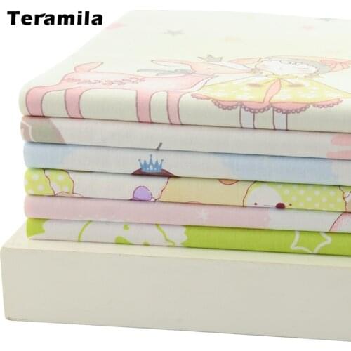 Teramila Printed 100% Cotton Fabric Textile DIY For Sewing Patchwork Animal Cartoon Design Cloth Telas Por Metro Quilting Tissue