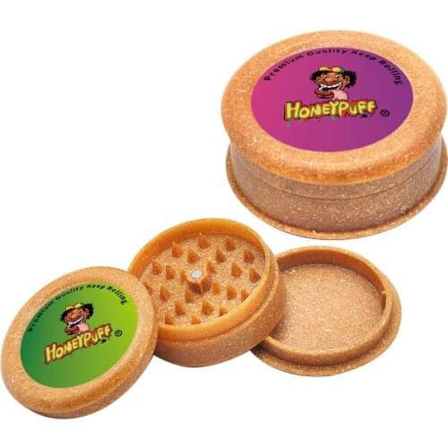 HONEYPUFF Three-layer linseed plant material herb grinder 60mm plastic herb grinder tobacco spice grinder smoking accessories