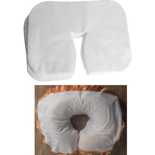 Pack of 100 Disposable Face Cushion Pillow Cradle Headrest Cover Non-Sticking Soft Nonwoven Massage Table Face Cradle Covers