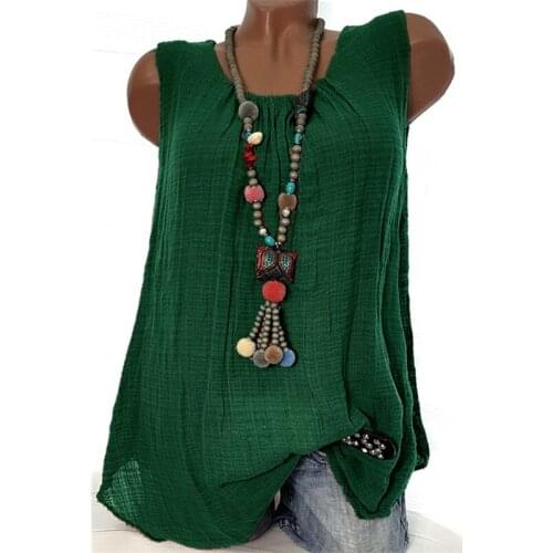 2020 Women Summer Tshirt Casual Sleeveless Tops Tees Sexy Solid Color T-Shirt O-neck Loose Plus Size 5XL Shirts Green Black Tops