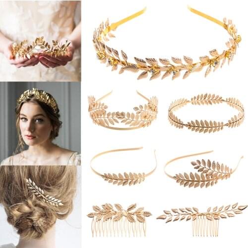 2021 New Mujer Western Retro Hair Bands For Women Wedding Metal Gold Leaf Butterfly Hair Headbands Girls Bride Hair Accessories