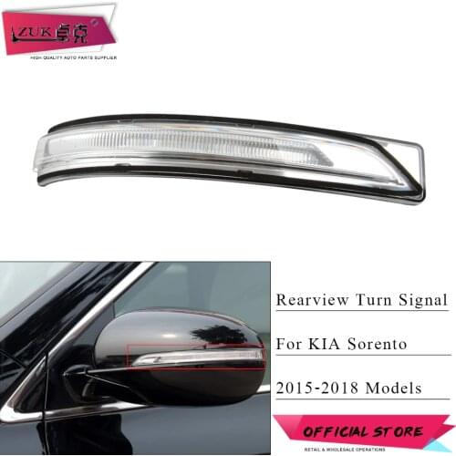 ZUK Outer Rearview Side Mirror Lamp LED Turn Signal Flasher Light For Kia Sorento 2015 2016 2017 2018 87613 C5000 / 87623 C5000