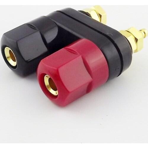 1pcs Gold Plated Connector Amplifier Terminal Binding Post Banana Female Jack Plug Aadapter 41x34mm