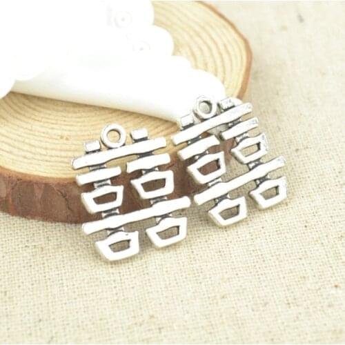 10 pcs 24*21 mm Antique Tibetan Silver Charms Bracelet Necklace Pendant New Fashion Alloy charm Double Happiness S104