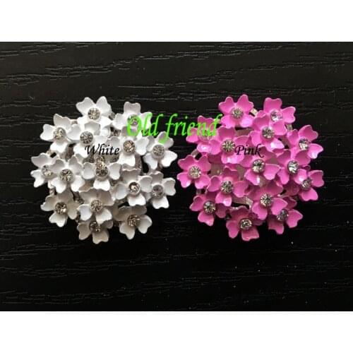 10pcs/lot, Wholesale 26mm pearl rhinestone buttons ashion bronze for craft and metal embellishment hair accessory