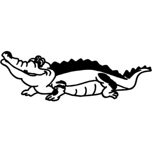 18*6CM Cute Crocodile Car Sticker Creative Vinyl Car Styling Accessories Bumper Decal Black/Silver S1-2794