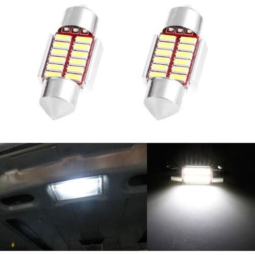 2Pcs 31mm 4014 12SMD C5W Car LED Light Canbus Dome Interior Reading Lamp 12V License Plate Light