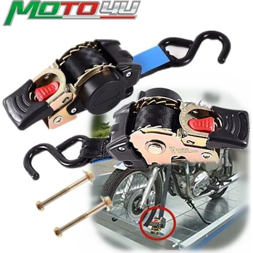 Single hook Motorcycle Auto Retractable Ratchet Tie Down Starp Screw Fixation 2PCS