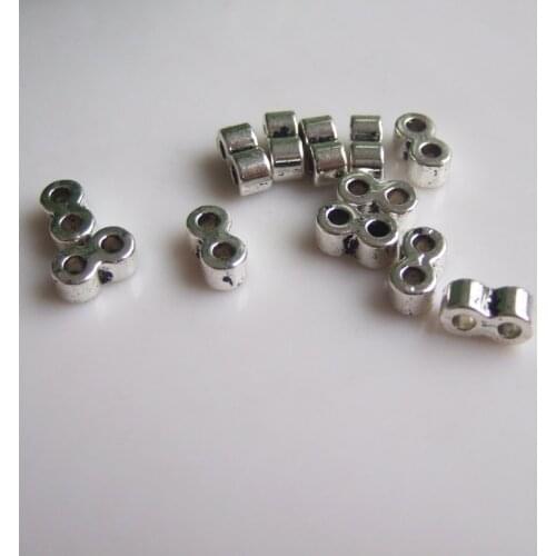 30pcs Zinc Alloy 2mm Double Holes Slider Spacers Beads for 2mm Round Leather Cord