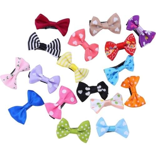 20/50pcs/pack Mixed Color Bowknot Kids Baby Children Hair Clip Bow Pin Barrette Hairpin Ornament Accessories For Girls