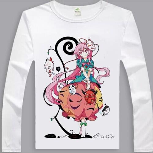 Touhou Project Cosplay T Shirt Kirisame Marisa Hakurei Reimu Cartoon Print Long Sleeves T-Shirt Casual Top Tee tshirt Costume