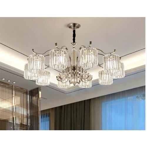 Free Shipping Crystal Chandelier Modern Chrome Hanging Light Fixture Indoor Lighting Crystal Modern Crystal Chandeliers Lamp