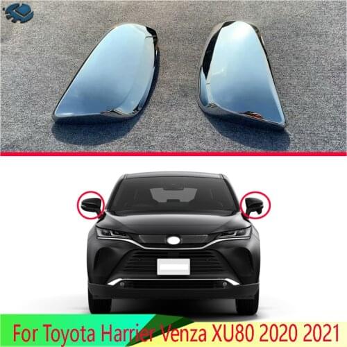 For Toyota Harrier Venza XU80 2020 2021 ABS Chrome Door Side Mirror Cover Trim Rear View Cap Overlay Molding Garnish