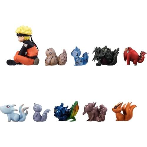 10pcs/set Anime Naruto Sasuke with Pet Animal Collection Action Figure Toys 6cm