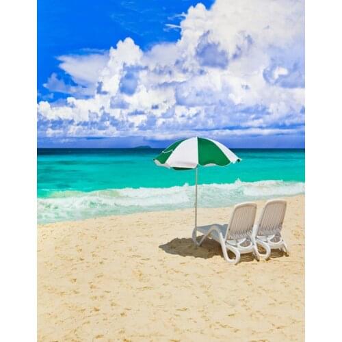 5x7ft Sea Beach Chair Holiday Photography Backdrops Photo Props Studio Background