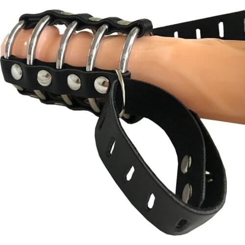 Penis Bdsm Slave Training Interest Penis Ring Lock Leather Phallus Bondage Men Chastity Device Cock Cage Fetish Roleplay Sex Toy