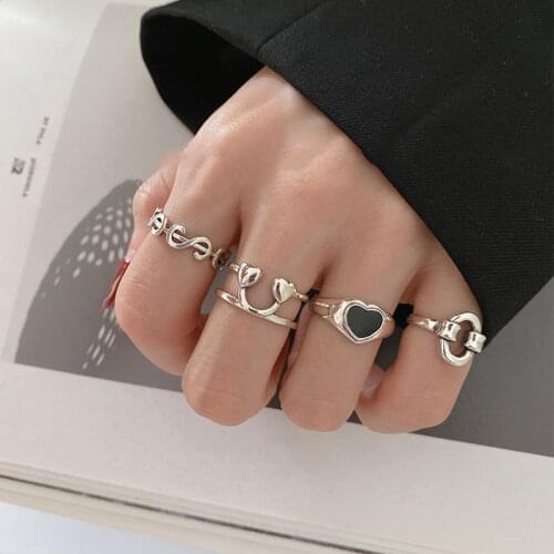 925 Sterling Silver New Heart-Shaped Love Peach Dollar Smiling Ring for Women Men Thai Silver Color Ring Trendy Gifts S-R943