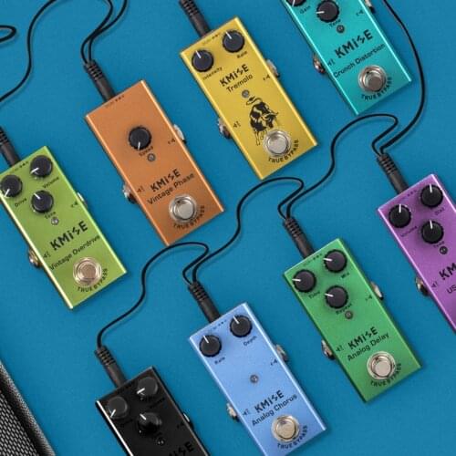 Kmise Mini Guitar Pedal Effect/Delay/Overdrive/Crunch/Distortion/Vintage Phaser/Tremolo/Chorus DC 9V True Bypass-Electric Guitar