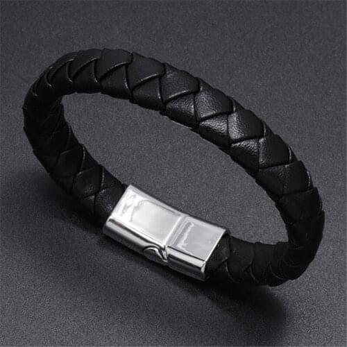 Modyle New Fashion Punk Vintage Leather Bracelets Multilayer Braided Rope Bracelets for Men Gold Color Metal Bracelets Jewelry